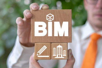 BIM Building Information Modeling Construction Technology Concept.