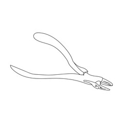 Obraz premium dental extraction forceps, dentist equipment for surgical procedures and emergency care, vector outline illustration