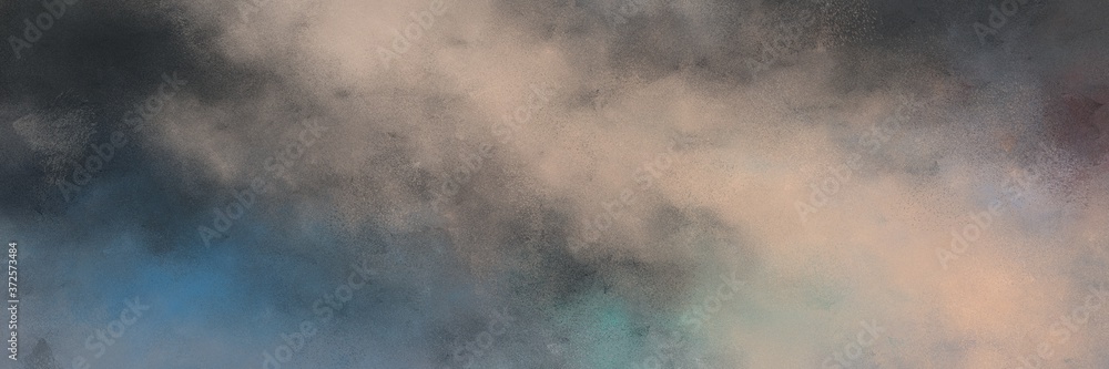 Poster stunning abstract painting background graphic with dim gray, tan and very dark blue colors and space for text or image. can be used as horizontal background texture