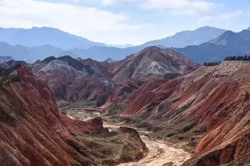 Papier Peint photo autocollant Zhangye Danxia Rainbow Mountains at Zhangye Danxia National Geopark, Gansu, China