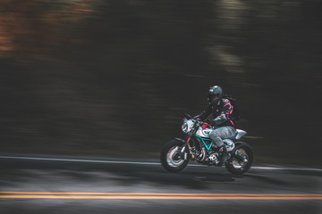 Fototapeta na wymiar fast motorcycle on the road