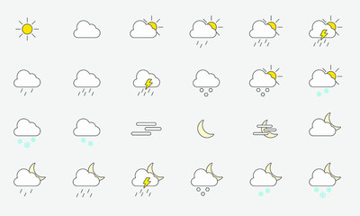 Weather icons set for app or website