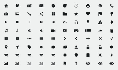 Web, application flat icons vector set