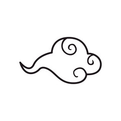 chinese cloud line style icon vector design