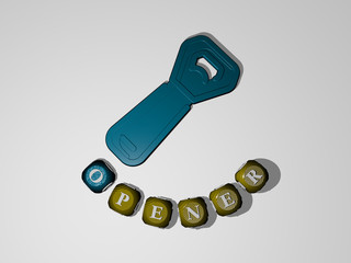 opener text around the 3D icon, 3D illustration for bottle and background