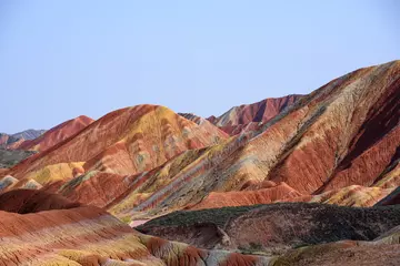 Papier Peint photo Zhangye Danxia Rainbow Mountains at Zhangye Danxia National Geopark, Gansu, China