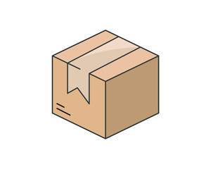 Cardboard box for shopping icon on a white background for web sites or application