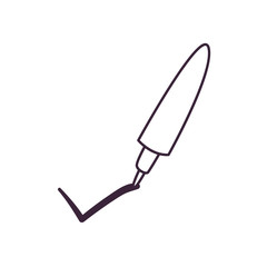 pen with check mark line style icon vector design