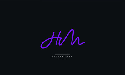 Letter HM Business Logo Design Alphabet Icon Vector Symbol