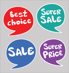 Modern handwritten sale stickers colorful collection 