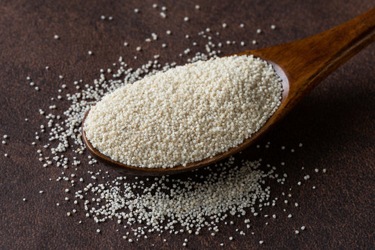 Uncooked Fonio Spilled from a Spoon