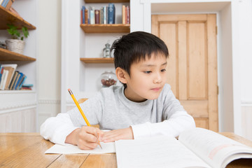 勉強をする男の子