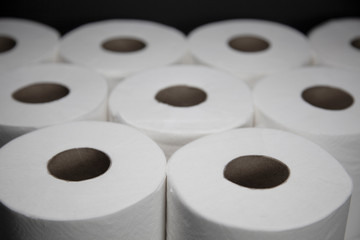 multiple rolls of toilet paper tissue - hoarding 