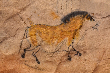 Cave drawing of a horse