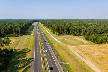 Aerial view of highway