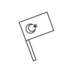Turkish flag line style icon vector design