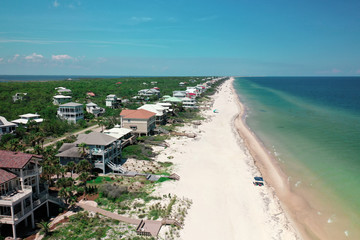 Fototapeta na wymiar St. George Island, Franklin County, Florida - AERIAL VIEW - Beach and Island Views - May 2020