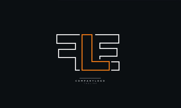 FLE Letter Business Logo Design Alphabet Icon Vector Symbol