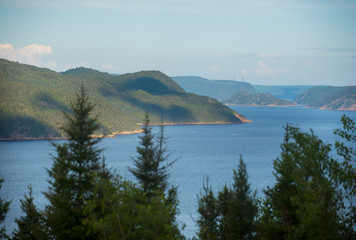 The Saguenay Fjord is shown in the Saguenay region of Quebec Canada
