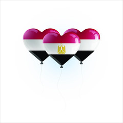 Fototapeta na wymiar Heart shaped balloons with colors and flag of EGYPT vector illustration design. Isolated object.