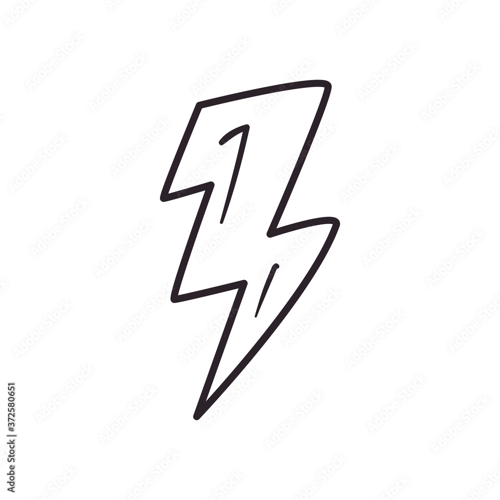 Poster thunder line style icon vector design