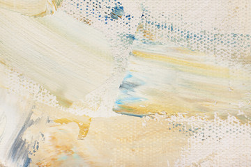 The texture of the canvas, coated with oil paints. Light pastel colors, copy space. The concept of a creative atmosphere, artistic events, education, etc.