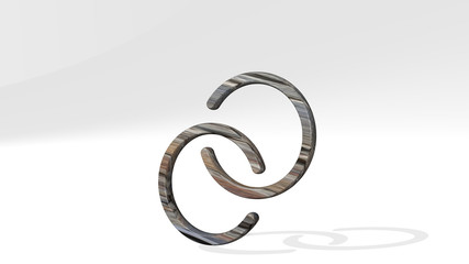 HYPERLINK CIRCLE 3D icon standing on the floor, 3D illustration for chain and concept