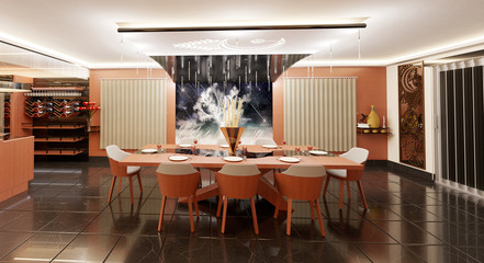 Diseño arquitectónico interior.  / 3d rendering .