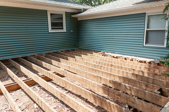 Construction Of A New Deck On Back Of House