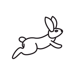 Cute rabbit jumping line style icon vector design
