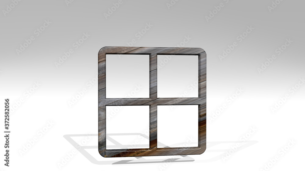 Poster layout module 3d icon standing on the floor, 3d illustration for background and design