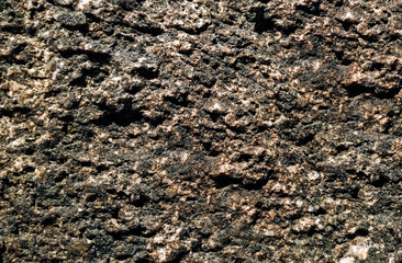 Rough dark brown stone texture. Natural grunge background. Copy space.