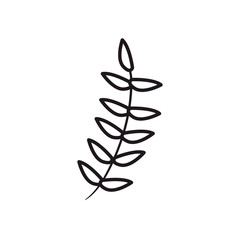 leaves line style icon vector design