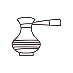 turkish coffee kettle line style icon vector design