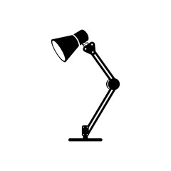 Lamp desk vector. Icon logo sillhouette.