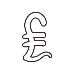 Pound line style icon vector design