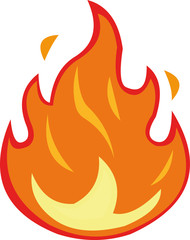Vector illustration of fire emoticon