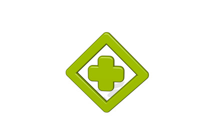 ROAD SIGN CROSSROAD 2 ALTERNATE 3D icon casting shadow, 3D illustration for background and city