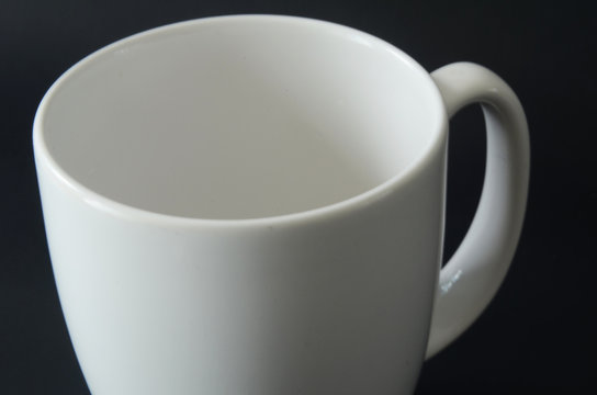 White Mug, Plain White Mug On Dark Background, Coffee Mug, White Coffee Mugs