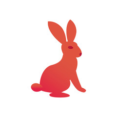 Cute rabbit gradient style icon vector design