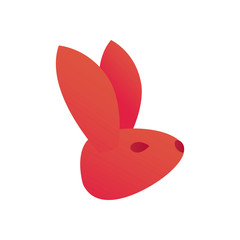 Cute rabbit face gradient style icon vector design