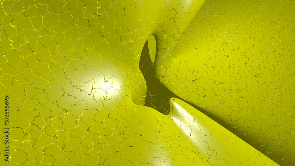 Poster chaotic 3d abstract background of curved geometrical patterns of stone color with lighting and shado