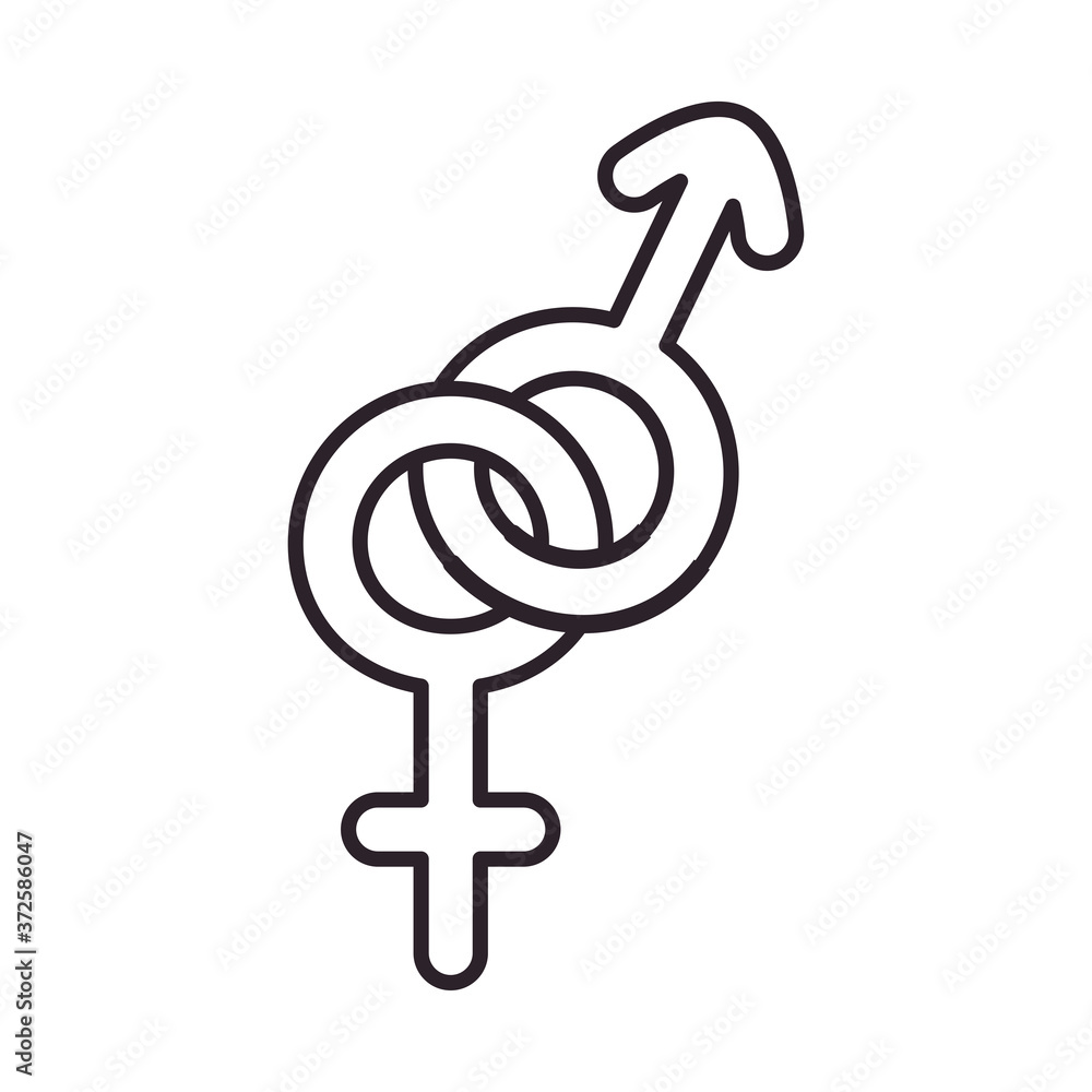 Poster bisexual symbol line style icon vector design