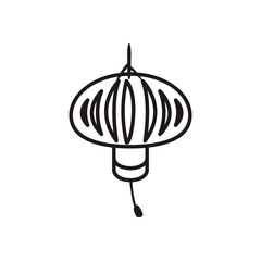 Obraz premium chinese lantern line style icon vector design