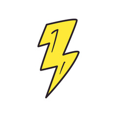 thunder line and fill style icon vector design