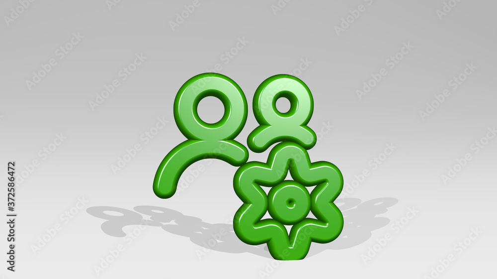Poster multiple actions setting 3d icon casting shadow, 3d illustration for background and abstract