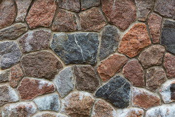 Natural stone wall materials in classic building patterns, texture samples and background