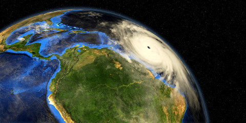 Major Hurricane Earth from Space 3d illustration. Elements of this image are furnished by NASA