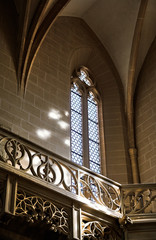 Obraz premium Upper gallery of Severin church (Severikirche in German) in Erfurt, Thuringia, Germany