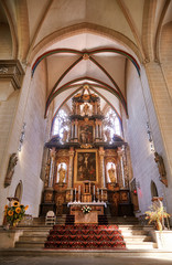 Fototapeta na wymiar Altar of Severin church in Erfurt, Thuringia, Germany